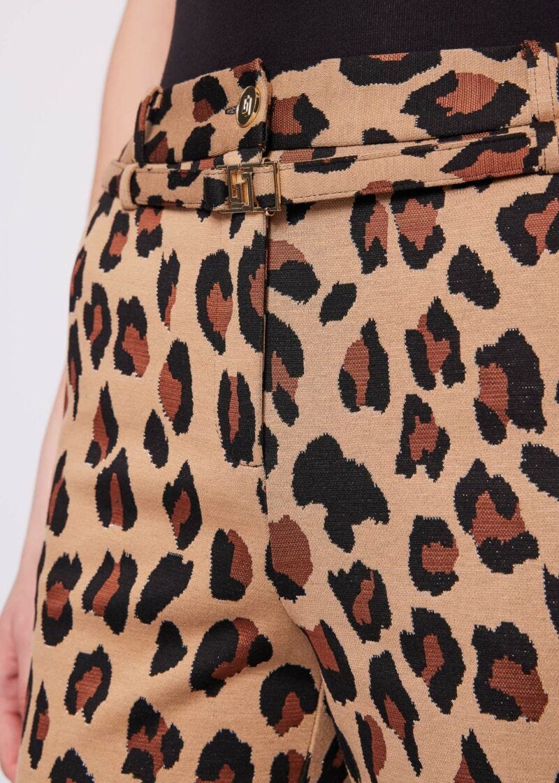 Animalprint jacquard trousers