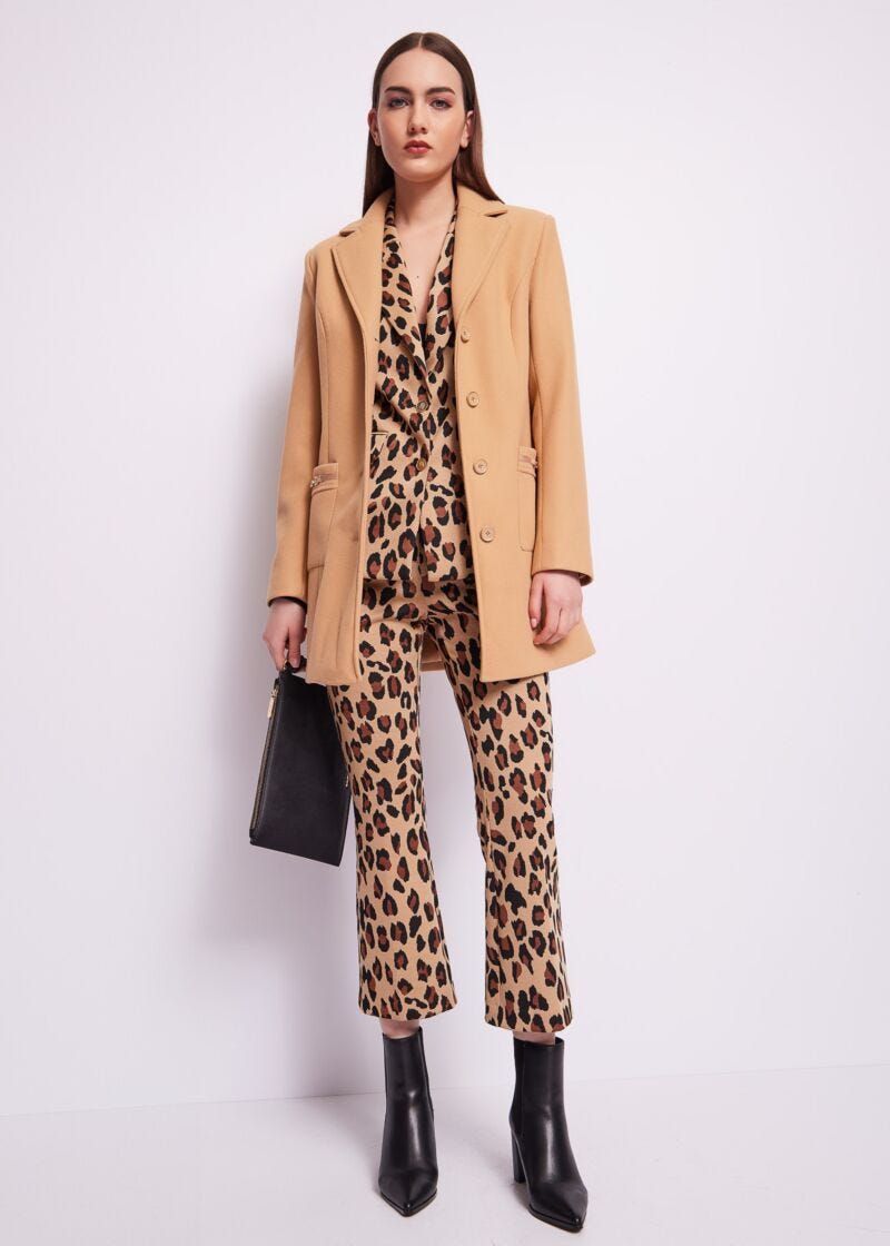 Animalprint jacquard trousers