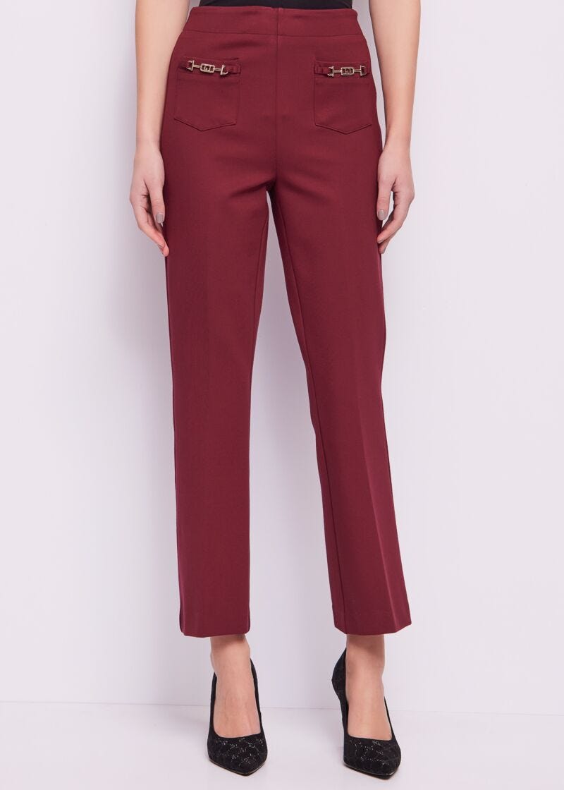 Pantaloni bordeaux elasticizzati