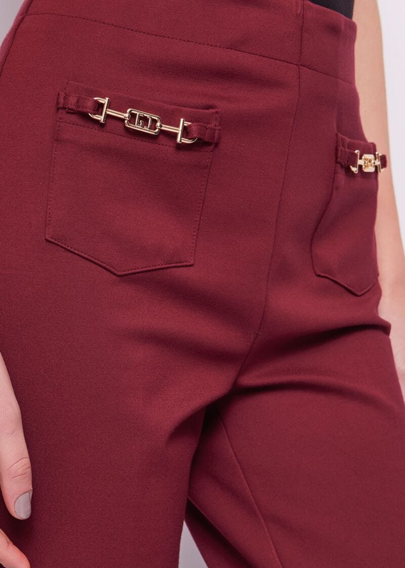 Pantaloni bordeaux elasticizzati