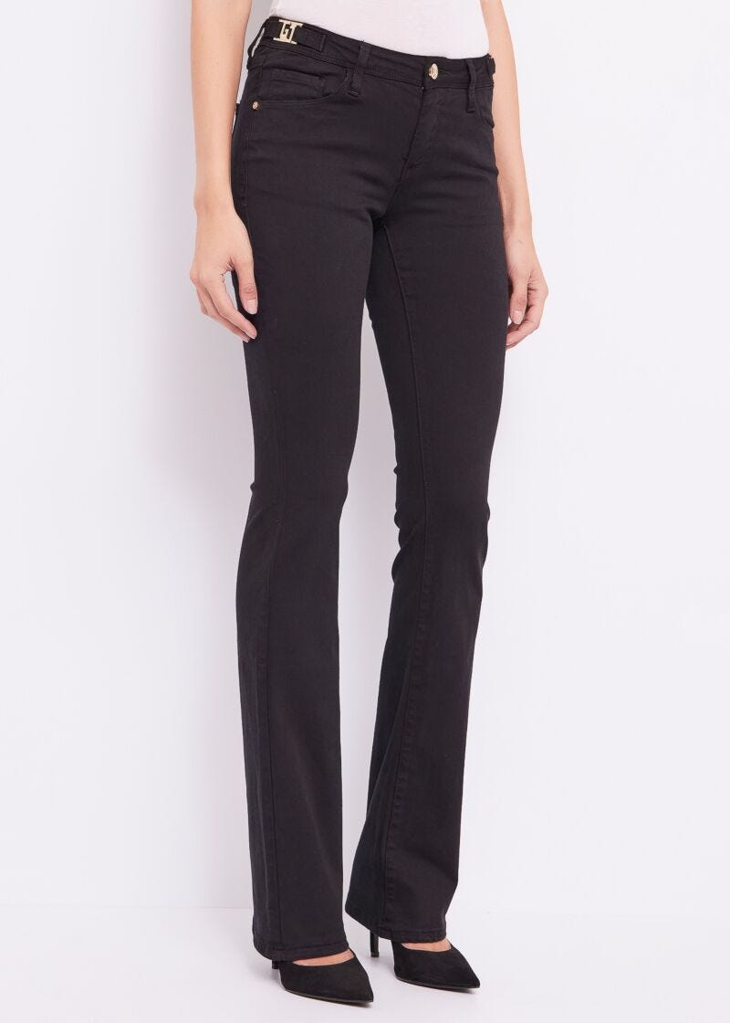 Bootcut cottonblend trousers