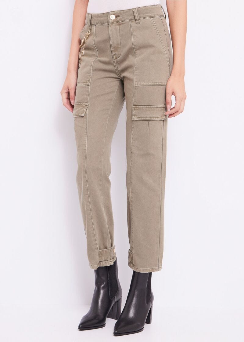 Pantaloni cargo slim in cotone