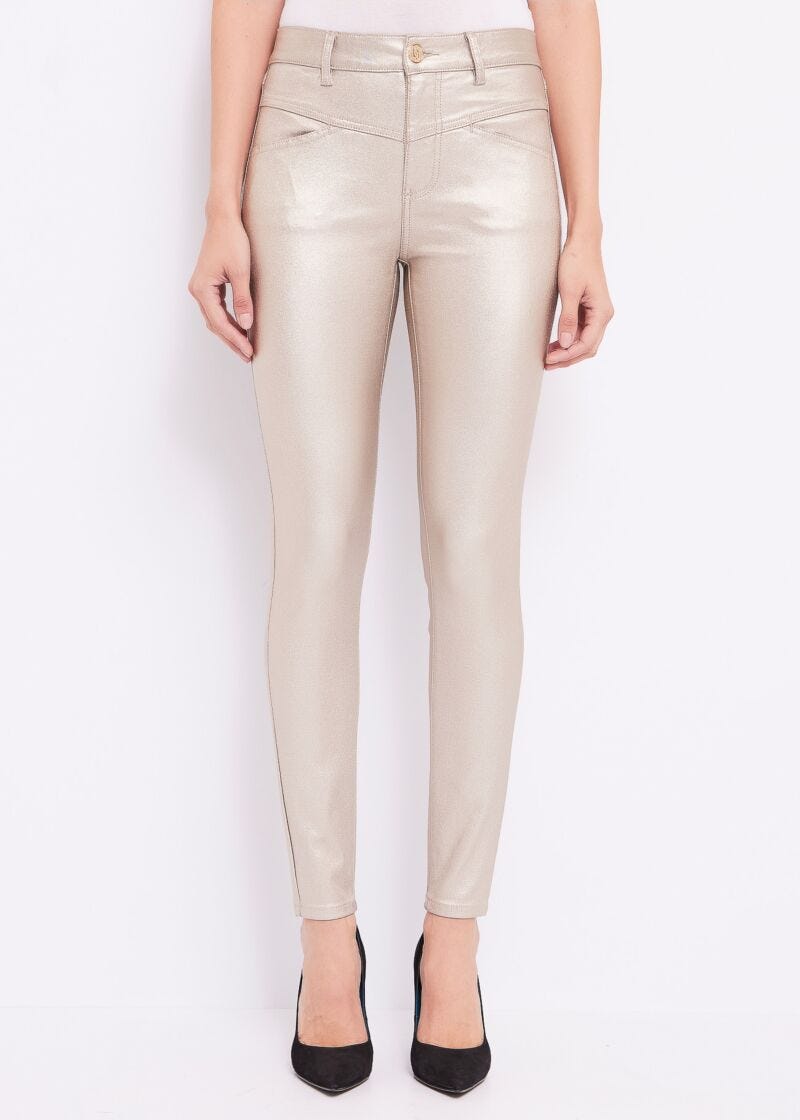 Pantaloni skinny laminati