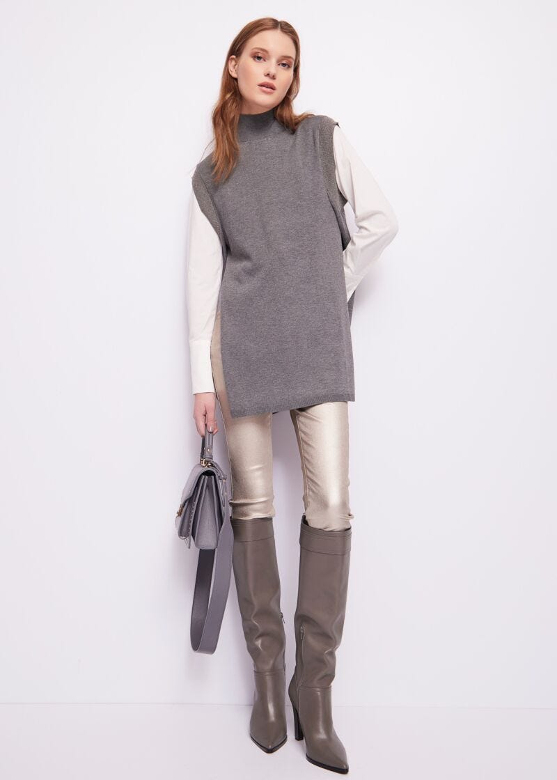Pantaloni skinny laminati