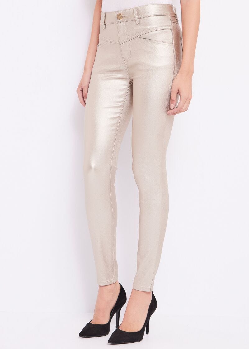 Pantaloni skinny laminati