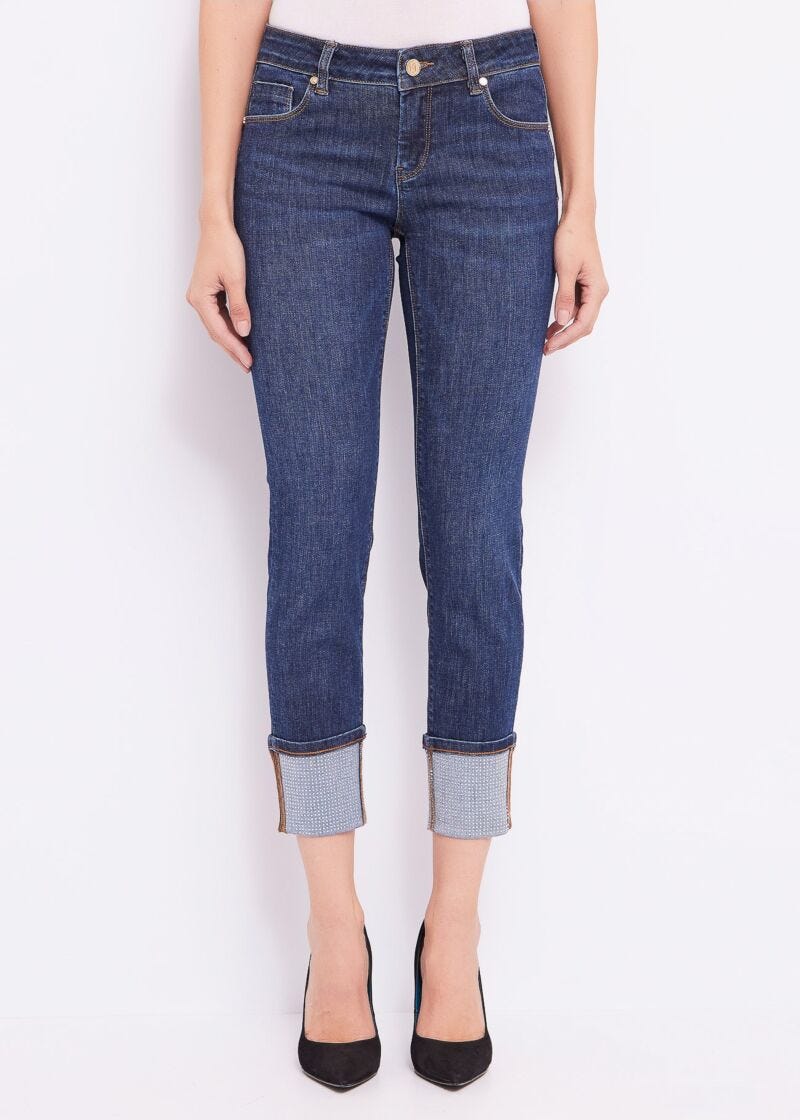Jean skinny à revers