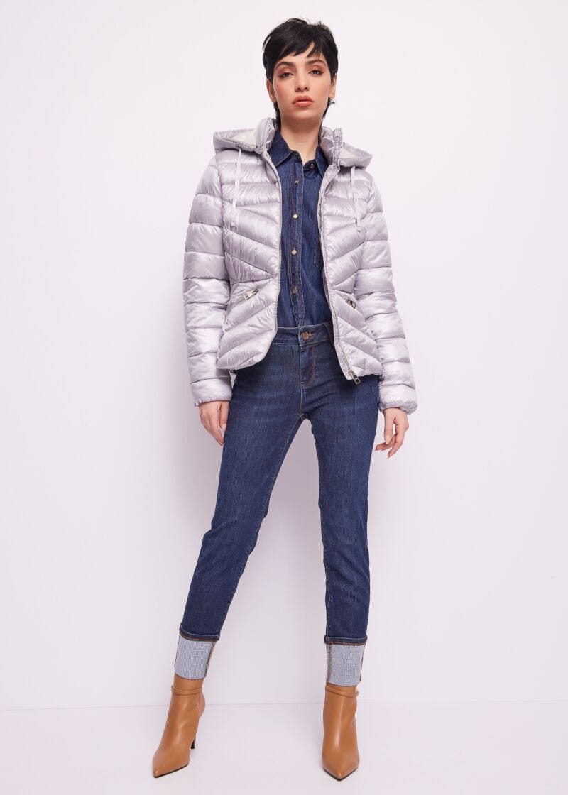 Jean skinny à revers