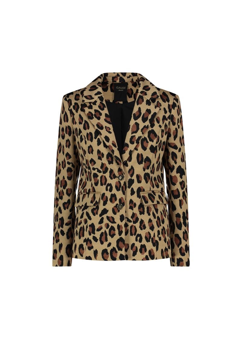 Blazer jacquard motif animalier