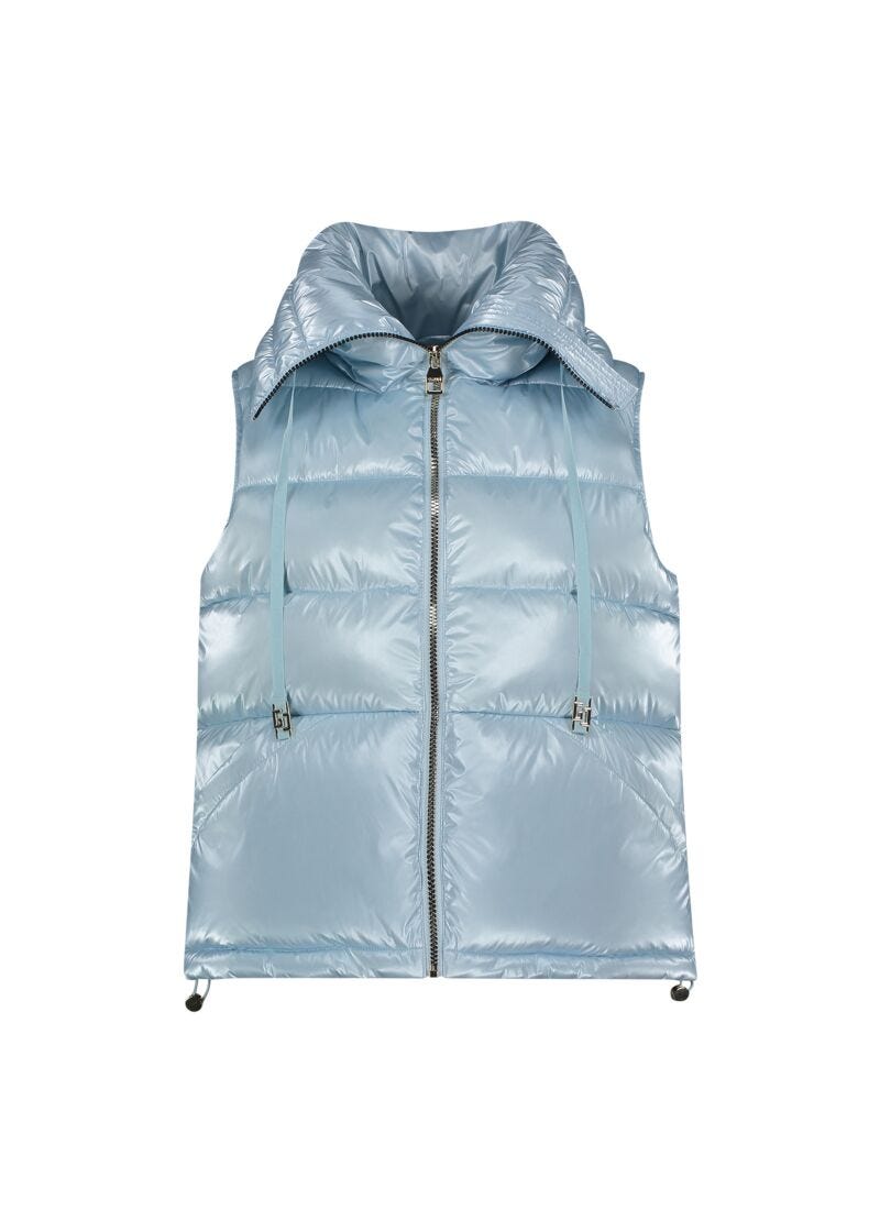 Light blue nylon added gilet