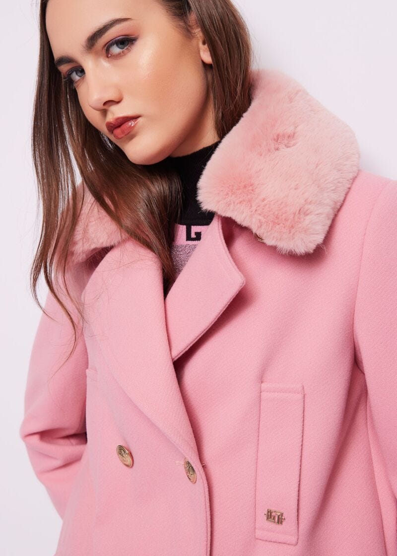 Pink doublebreasted coat