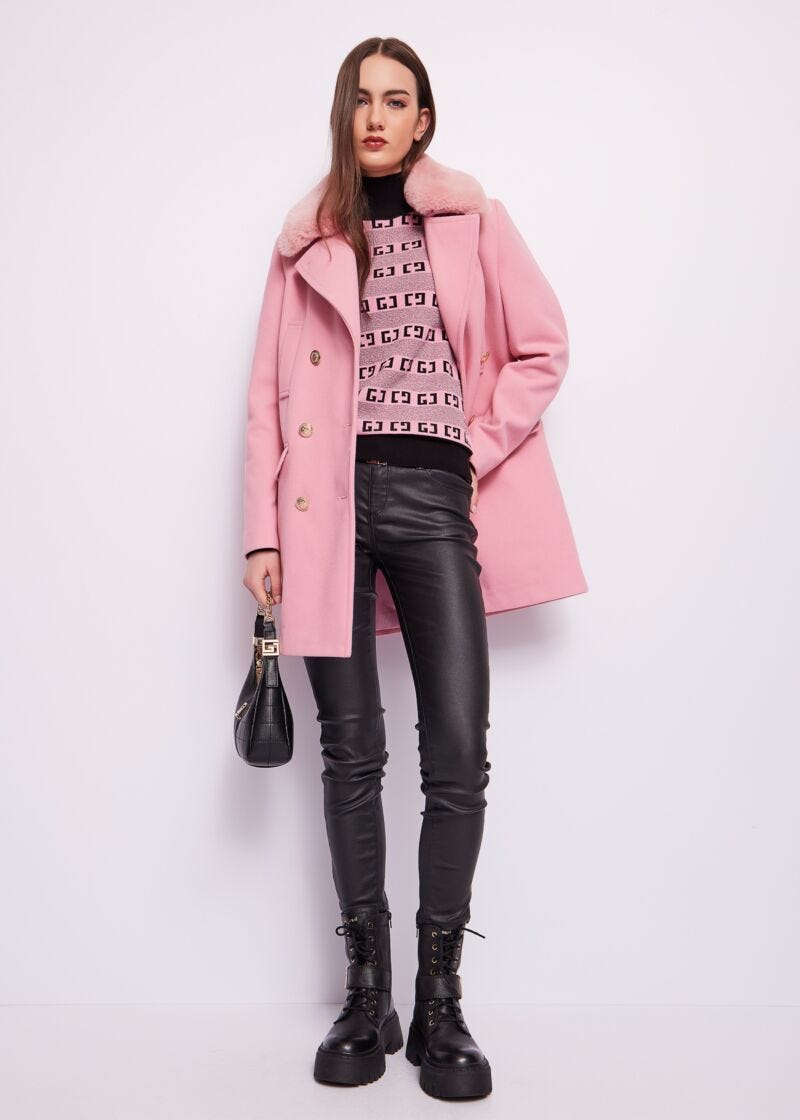 Pink doublebreasted coat