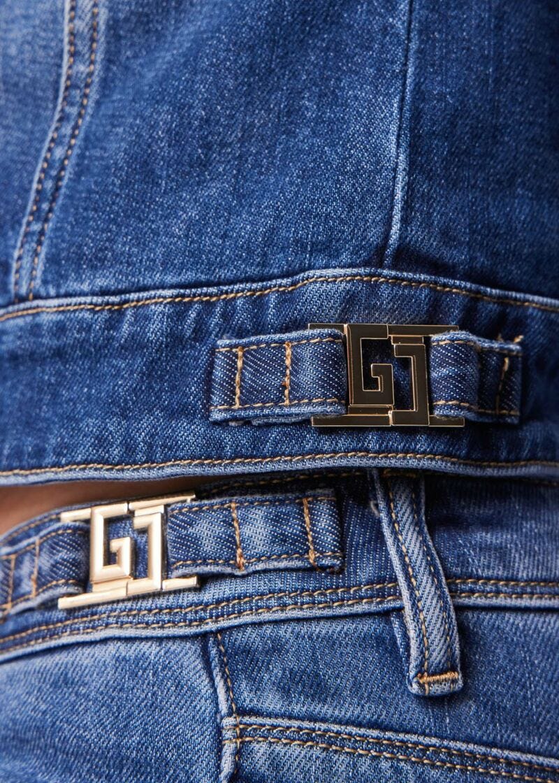 Chaqueta en dénim de algodón con cremallera