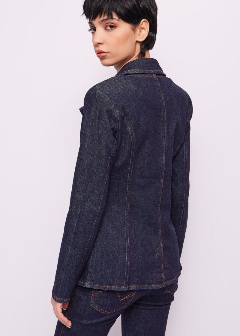 Blazer en denim de coton