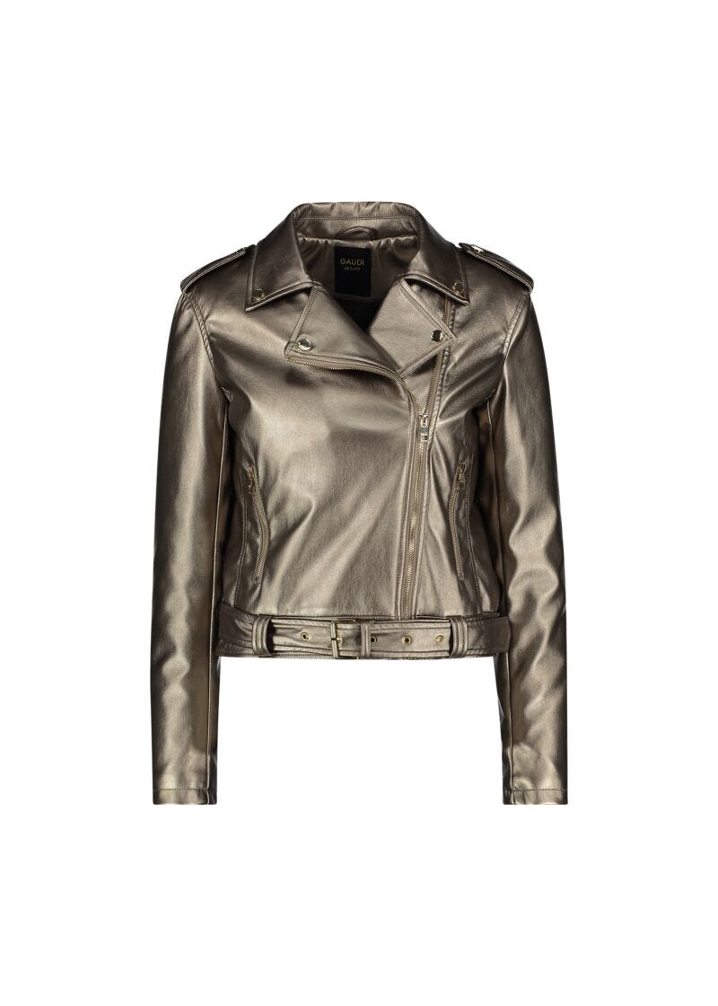 Leatherette biker jacket