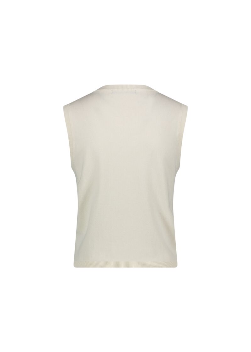 Gilet in maglia con logo e strass