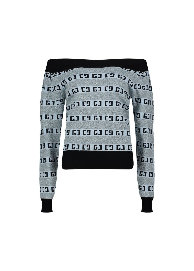 Light blue with jacquard logo