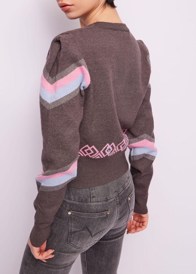 Maglia girocollo jacquard