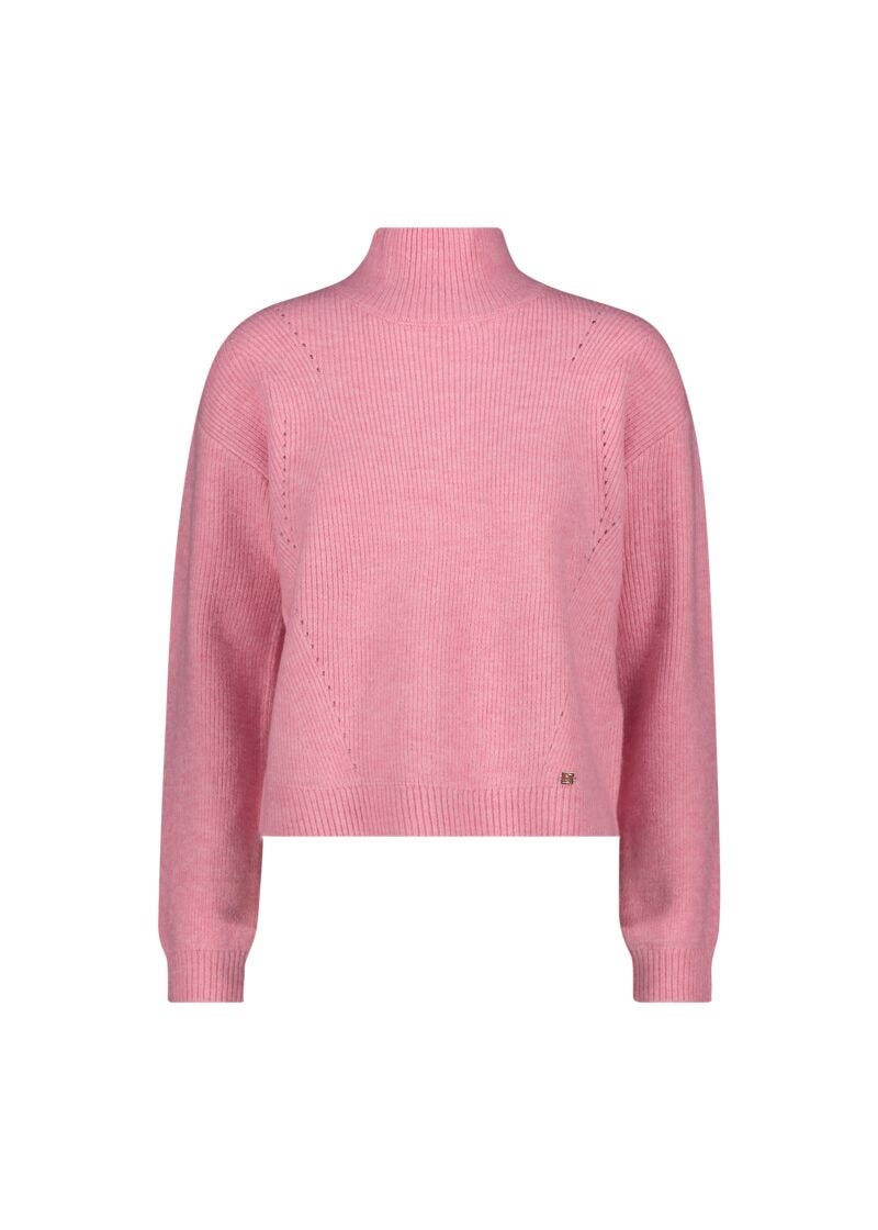 Pink ribbed turtle neck jumper