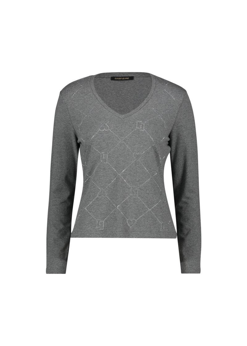 T-shirt in cotone con strass