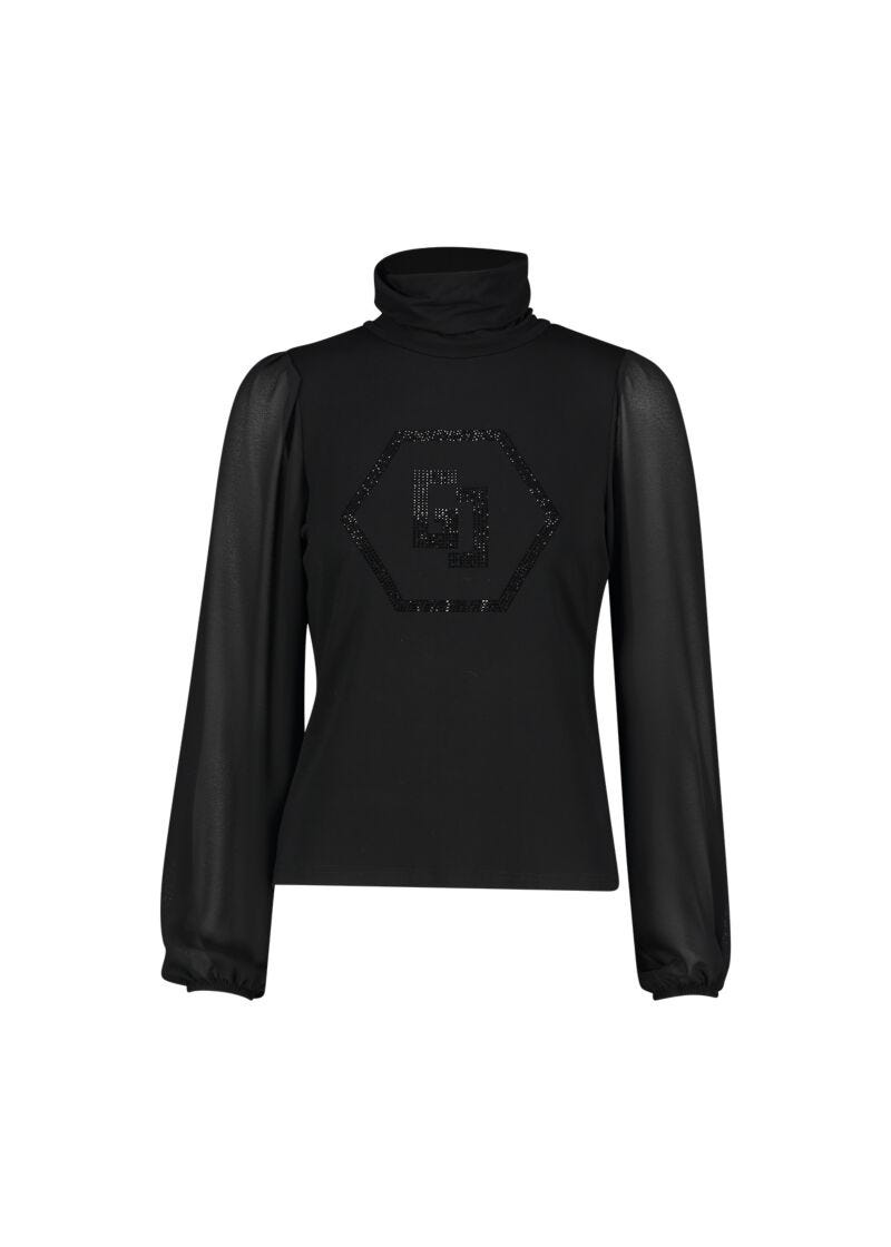 Black jersey tshirt with logo