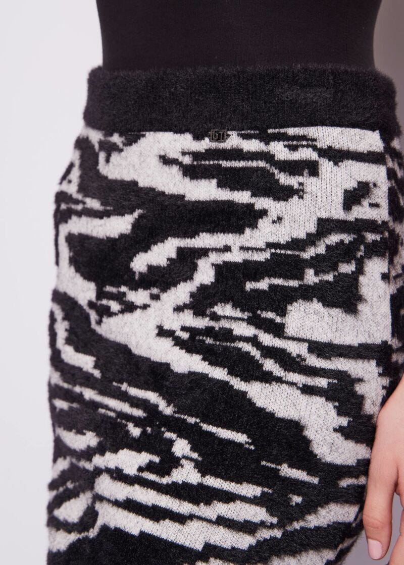 Jupe jacquard motif animalier