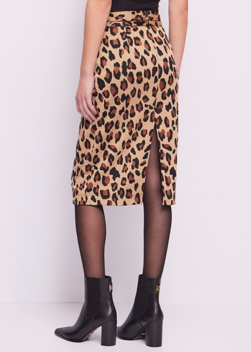 Jupe jacquard motif animalier