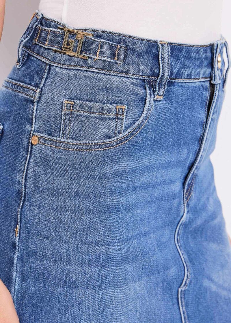 Jupe en denim de coton mélangé