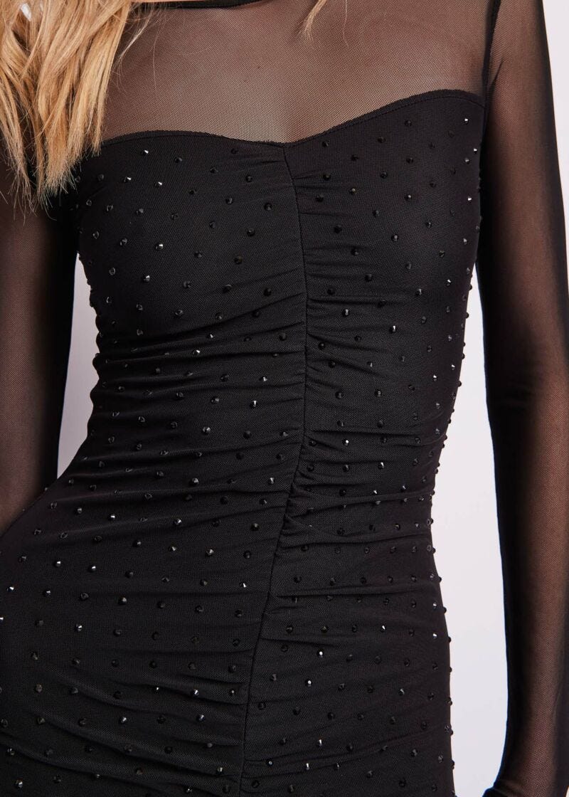Vestito in tulle con strass