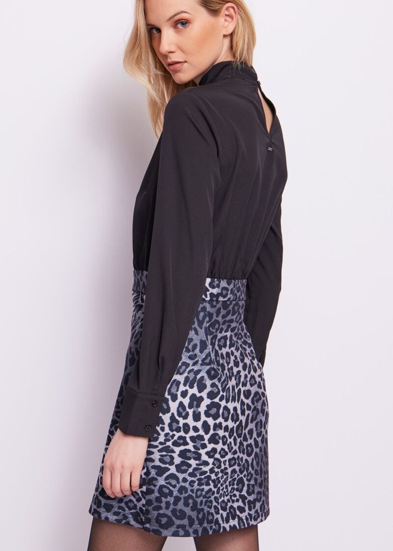 Mini abito in georgette con stampa