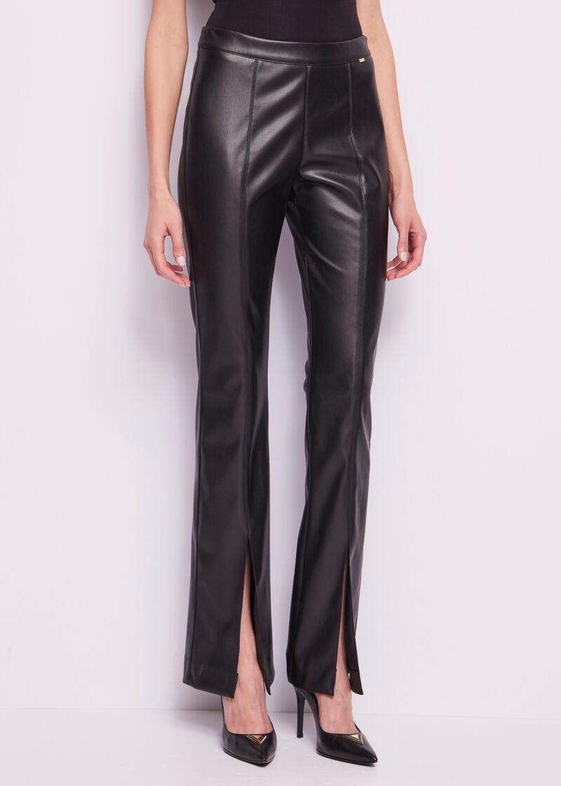 Black leatherette trousers