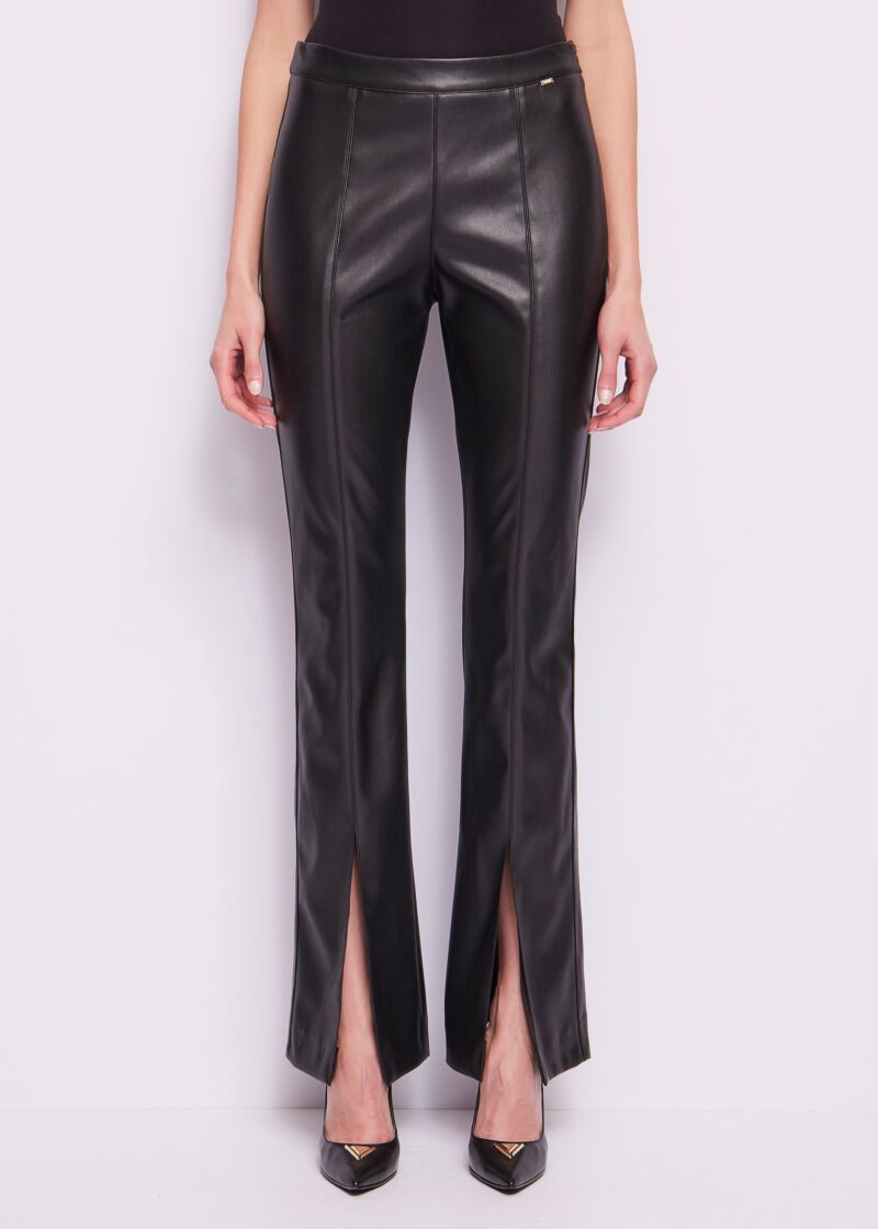 Black leatherette trousers