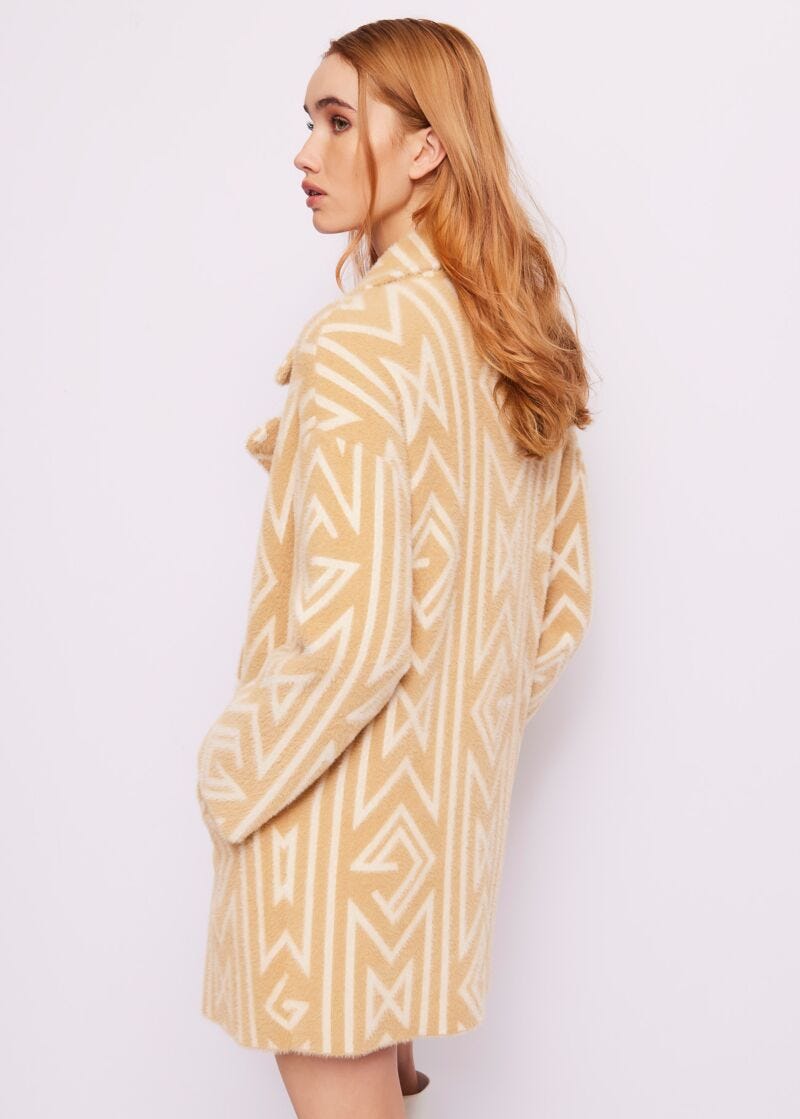 Cappotto doppiopetto jacquard