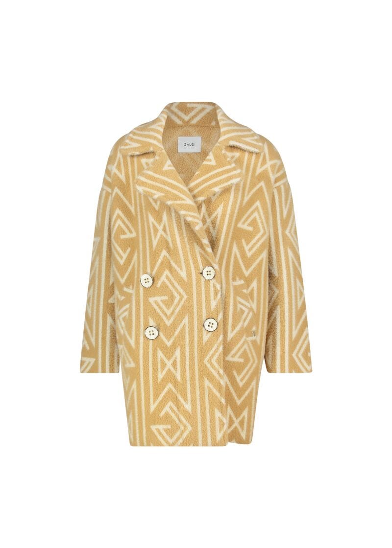 Cappotto doppiopetto jacquard