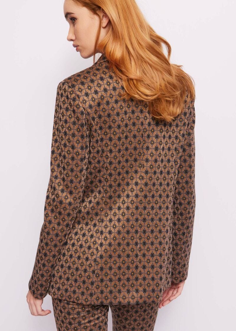 Lurex doublebreasted jacquard blazer