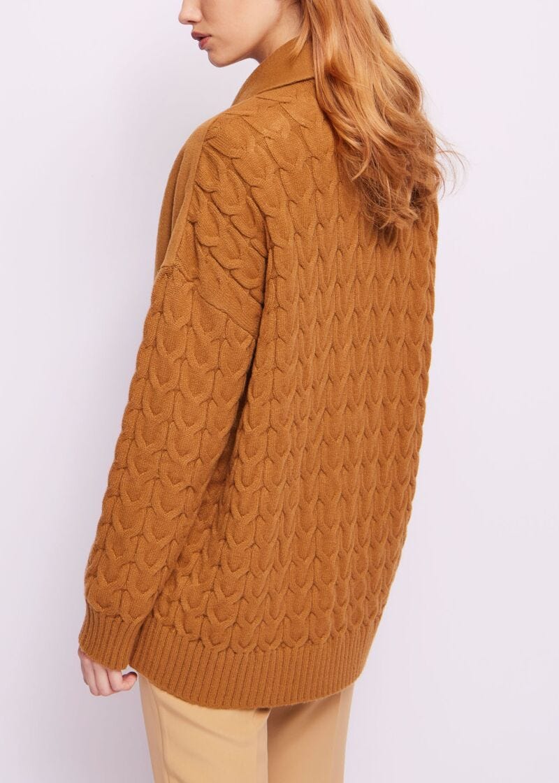 Brown woolblend caban jacket
