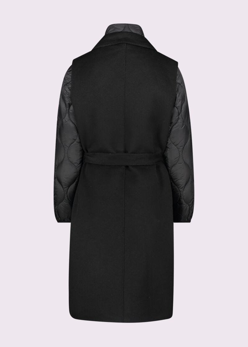 Manteau noir en laine mélangée