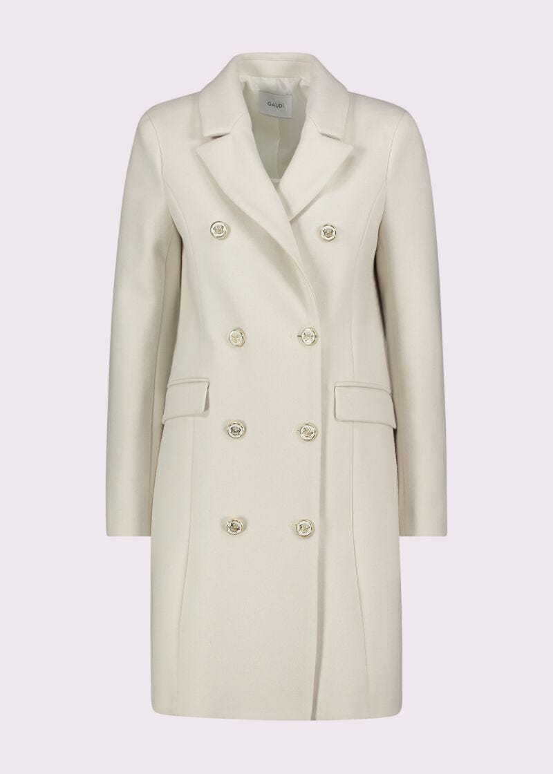 White woolblend coat