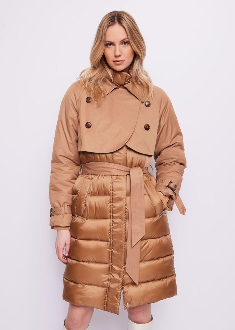 Quilted nylon down jacket