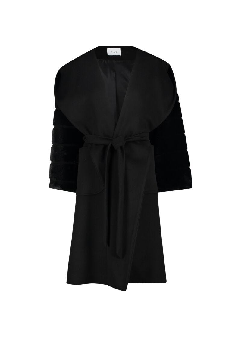 Manteau en drap avec fourrure synthétique