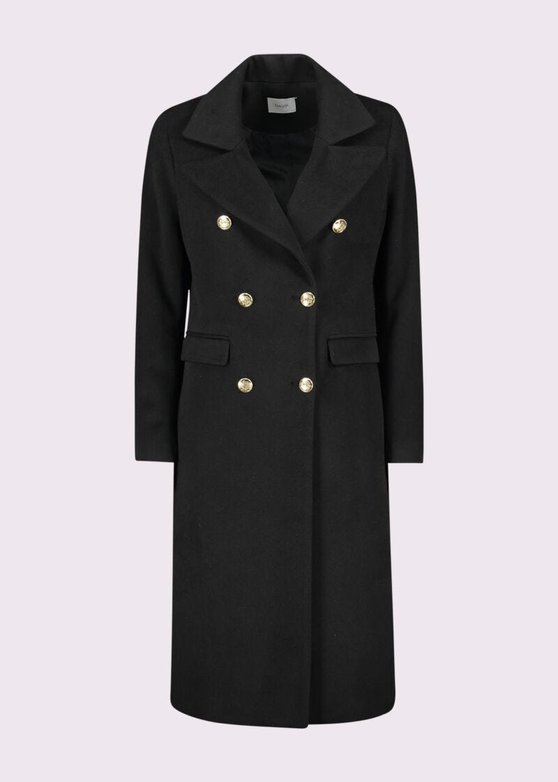 Black doublebreasted coat