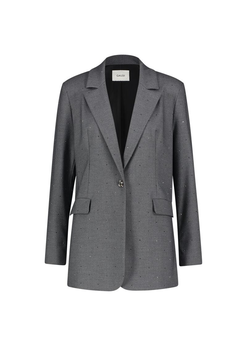 Grey coat with rhinestones