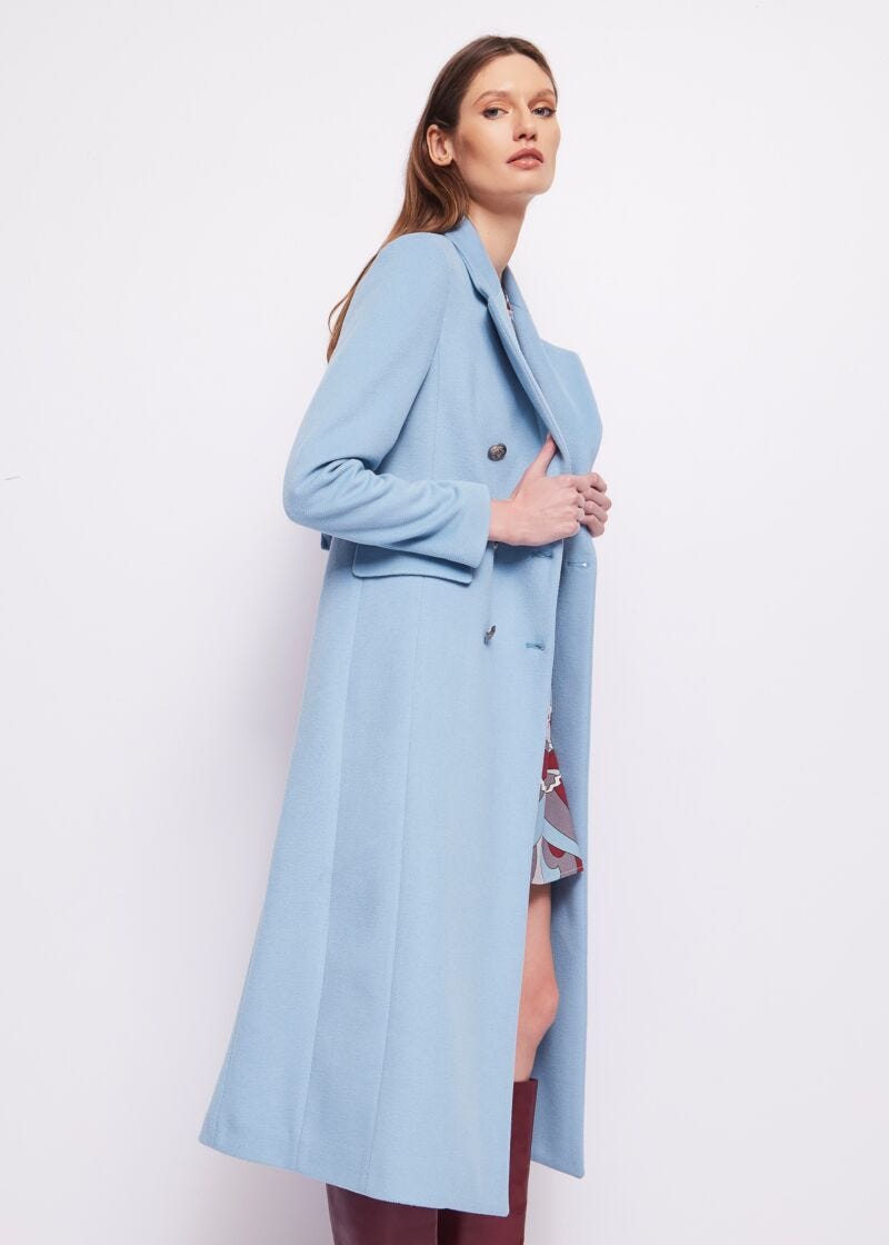 Blue doublebreasted coat