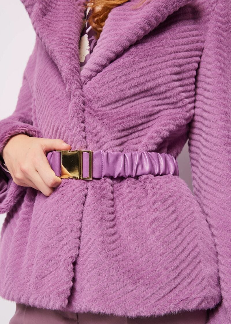 Blazer violet en fourrure synthétique