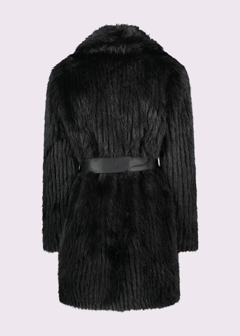 Manteau en fourrure synthétique noire