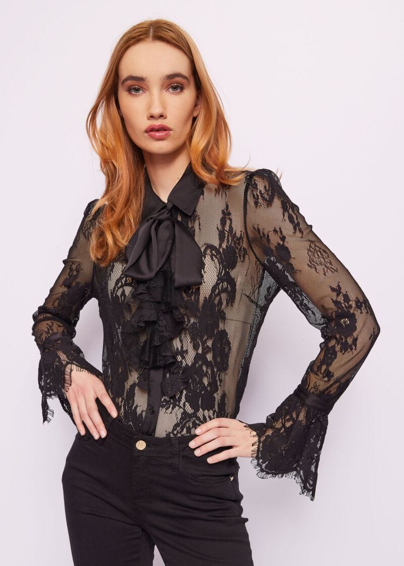 Camicia in pizzo di cotone