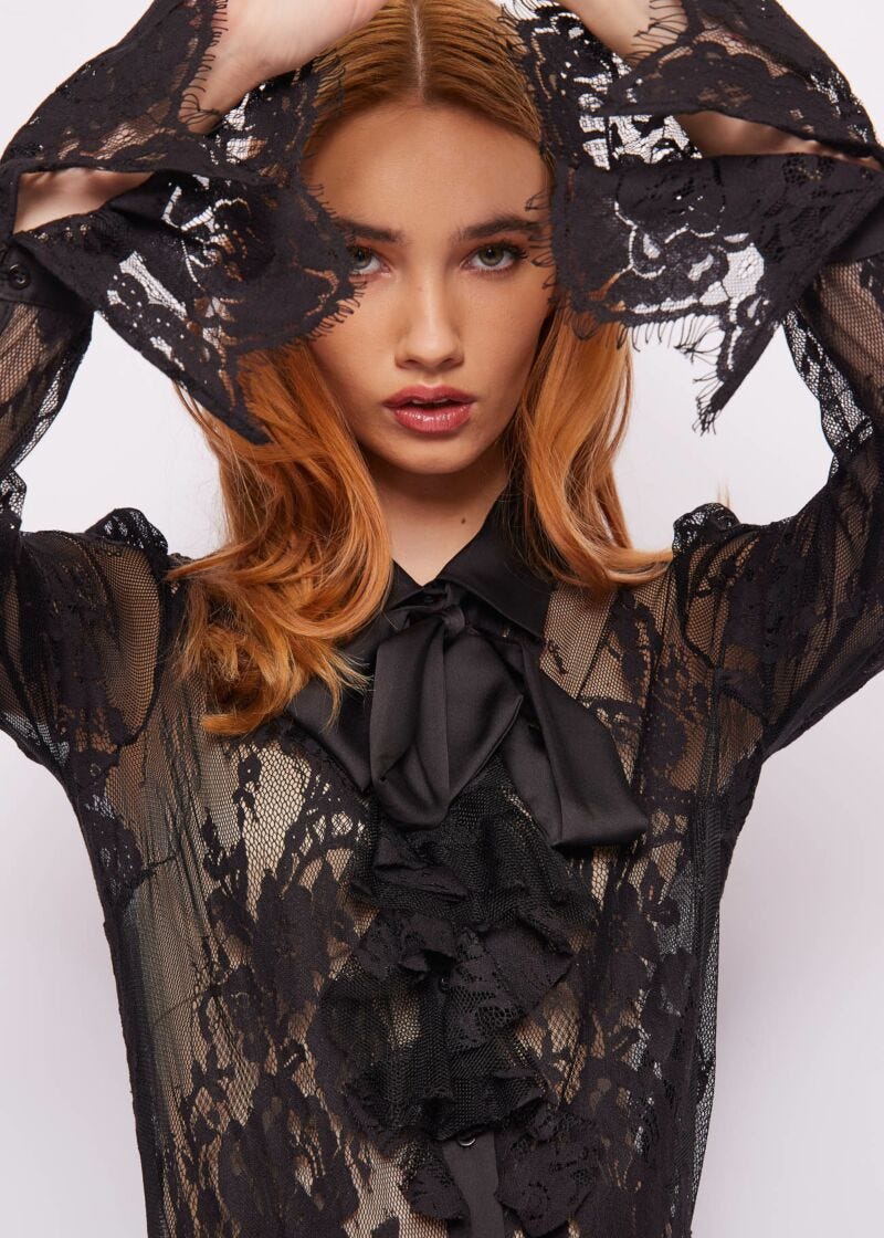 Camicia in pizzo di cotone