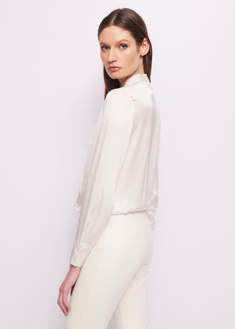 Camicia bianca in raso