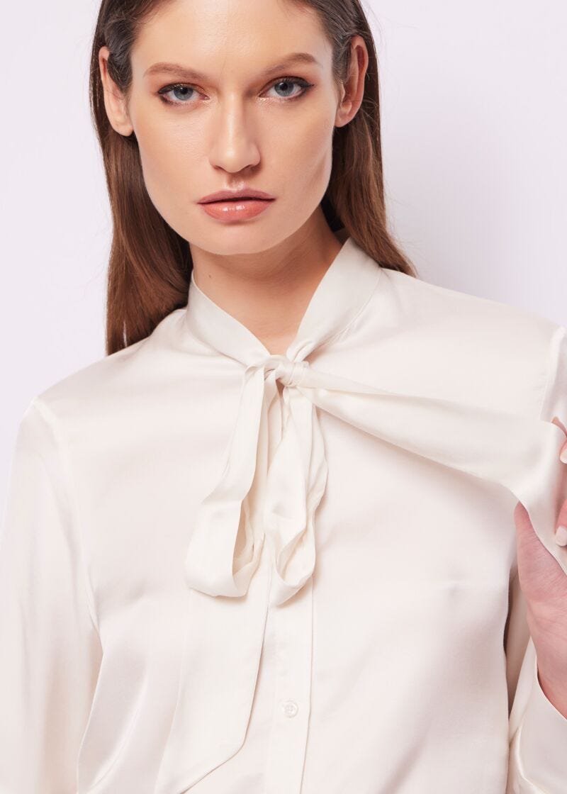 Camicia bianca in raso
