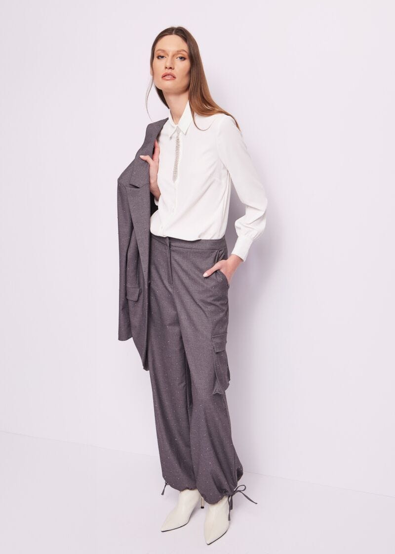 Chemise blanche en crêpe de Chine