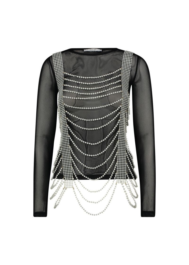 Tulle tshirt with beads